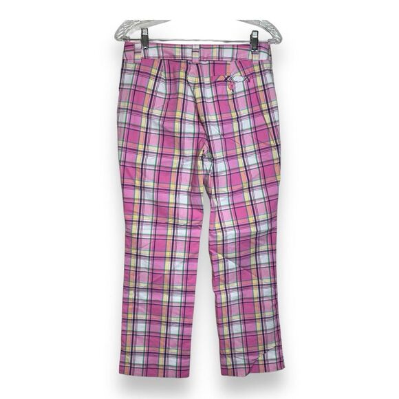 Vintage Lilly Pulitzer Main Line Fit Cropped Capri Pants Size 4 Pink Plaid - Picture 3 of 12